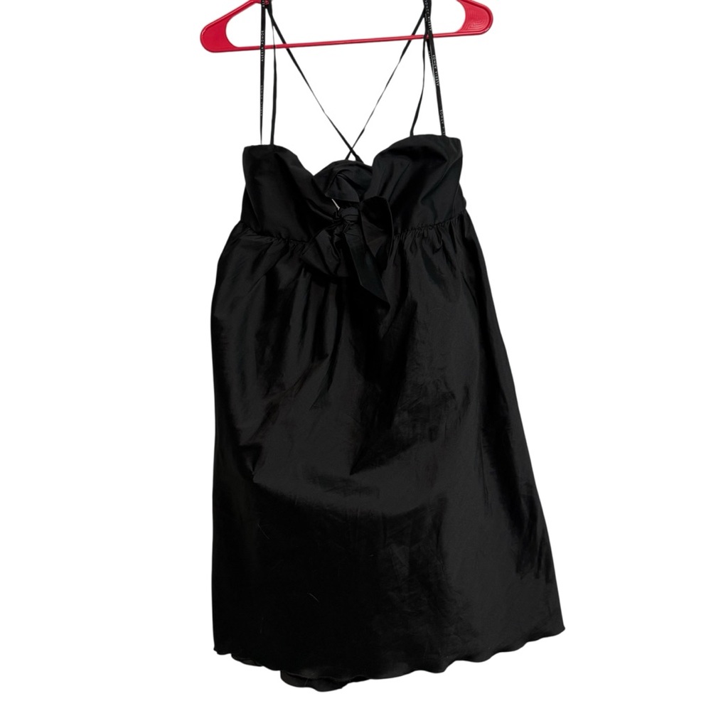 Alexia Admor Strappy Bow Front Black Mini Dress size L